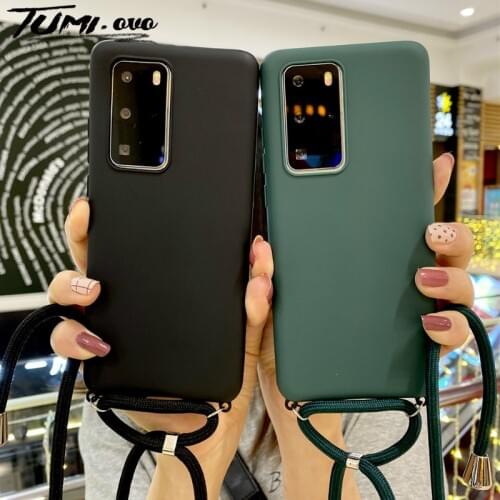 Crossbody Lanyard Strap Candy Case For Huawei P30 P40 Lite E P20 Pro Y5P Y6P Y7P 2020 Y6 Y7 Y9 Prime 2019 P Smart Z Plus Cover