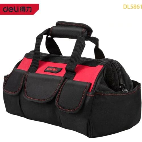 Deli DL5861 13InchesToolkit Made Of Polyester Oxford Cloth Electrician Package Woodworking Bag Auto Repair Kit Plumbers Toolkit