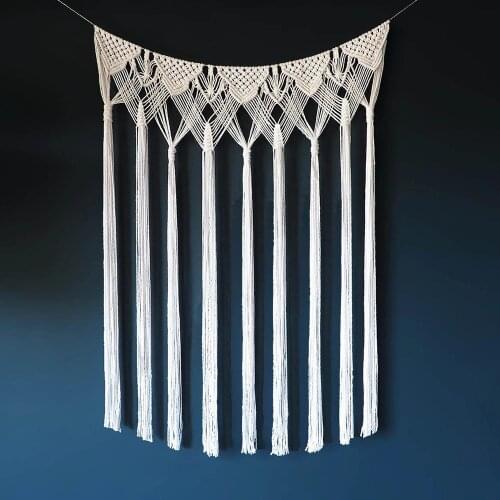 Beige Bohemia Tapestry Handmade Macrame Ornaments Wedding Accessories Wall Hanging Room Decoration tapiz de pared T181