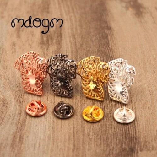 Mdogm German Wirehaired Pointer Dog Animal Brooches And Pins Suit Metal Small Father Collar Badges Gift For Male Men B087