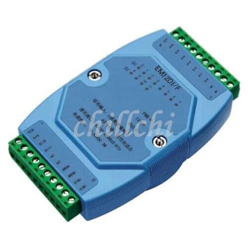 12 way discrete quantity frequency input isolation acquisition switch quantity module RS485 i/o MODBUS