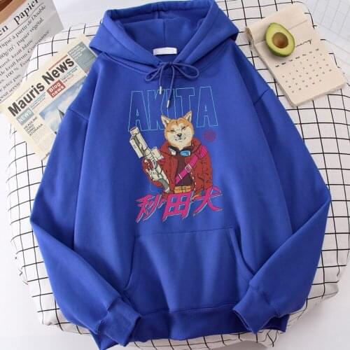 Japanese Shiba Inu Print Hooded Male Fleece Hip Hop Casual Streetwear 2021 Autumn Sports Hoodies Fashion Loose Sweatshirts Mens
