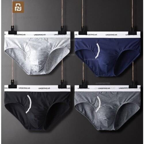 Xiaomi mens underwear solid color cotton plus size sexy briefs mens gift box youpin briefs