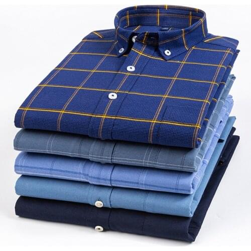 New autumn and winter long-sleeved mens shirt cotton oxford wrinkle-resistant casual retro trend cardigan shirt for men 2021