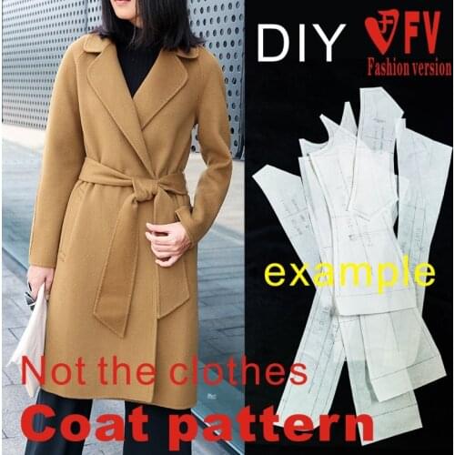 Clothing DIY pattern womens double-sided woolen fleece coat pattern sewing drawings BFY-203