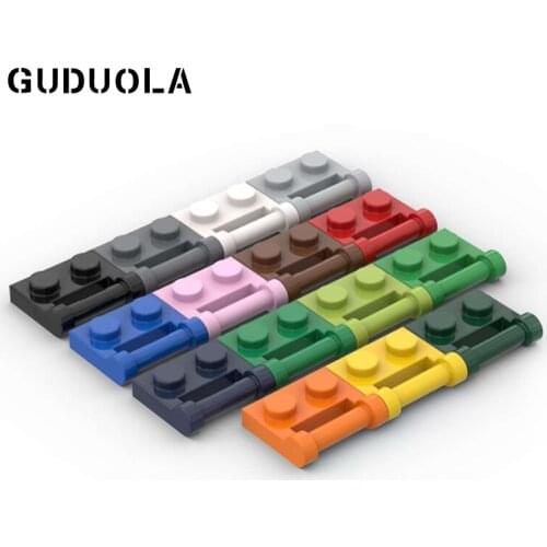 Guduola Plate 1 x 2 with Handle (Closed Ends) (48336) Small Particle Puzzle MOC Build Parts Education Toys 80pcs/LOT