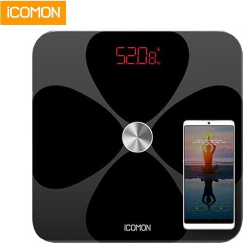 Hot ICOMON i90 Smart Bathroom Weight Scales Floor Body Fat Weighing Scale Smart Bluetooth Body Scale Balance Bluetooth 20 Index