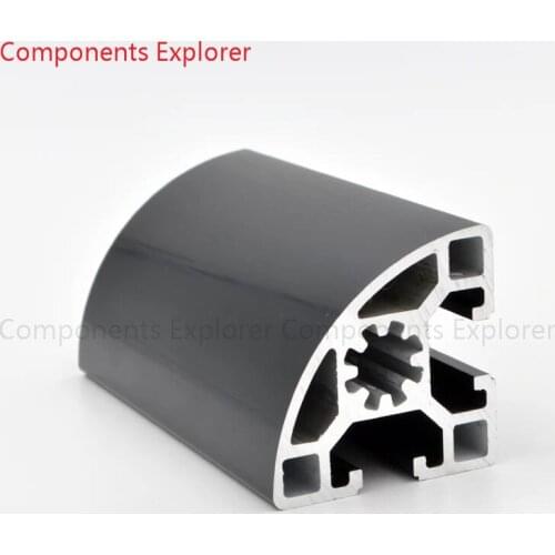 Arbitrary Cutting 1000mm 4545 Arc Black Aluminum Extrusion Profile,Black Color