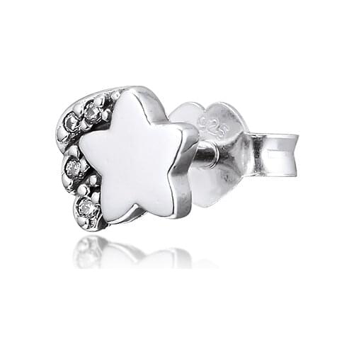 CKK Earrings Shooting Star Single Stud Earring for Women Sterling Silver 925 Jewelry aretes Pendientes kolczyki Earing Brincos