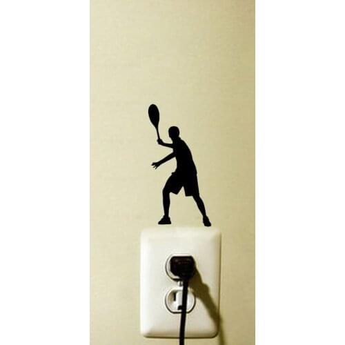 Sporty Mens Tennis Player Fashion Switch Decal Vinyl Wall Sticker 5WS0849