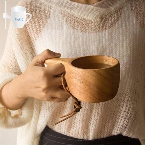 Visual Touch Portable Tortoiseshell Outdoor Finland Kuksa Wood Mug Wooden Cup Handmade Milk Coffee Beer Drinking Mugs Party Mugs