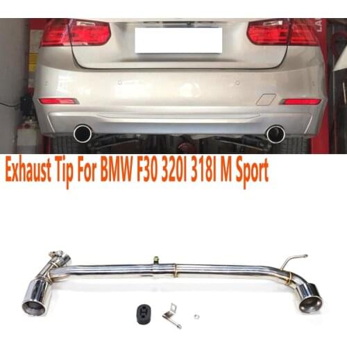 Double out three type carbon fiber &stainless steel exhaust tailpipe muffler tip fit BMW 320i 318i,F35,F30 3 Series in 2013-2016
