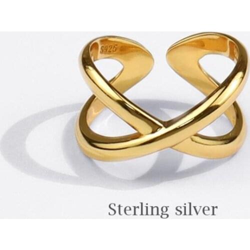 Sole Memory Cross Simple Cute Cool 925 Sterling Silver Female Resizable Opening Rings SRI791