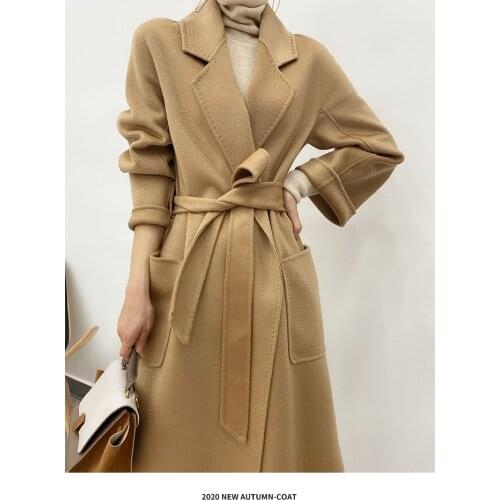 Thirty nursery rhyme Gu same clothes double-sided cashmere coat womens autumn and winter new high-end water ripple coat