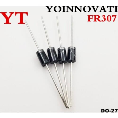 100pcs/lot Fast recovery diode FR307 DO-27 3A 1000v diodes