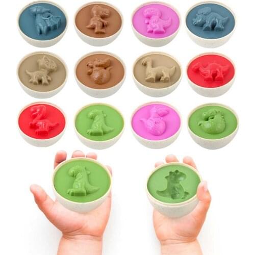 12PCS Matching Dinosaur Toy Shape Recognition Dinosaur Color Combination Egg Game Montessori Exercise Childrens Hands Ability