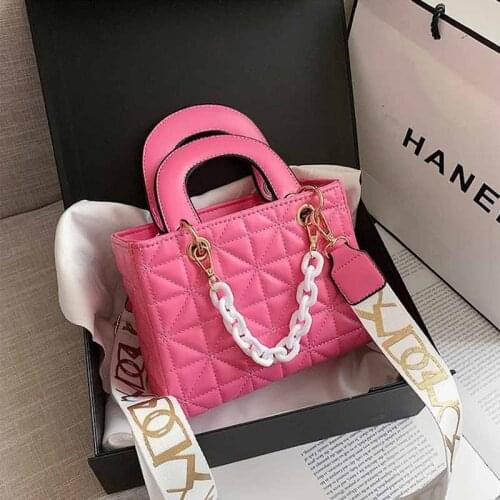 PU Leather Purses and Handbags for Women 2021 Designer Luxury Girl Female Shopper Fashion Lingge Embroidery Thread Crossbody Bag