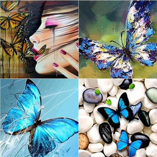 New 5D DIY Diamond Painting Butterfly Diamond Embroidery Animal Cross Stitch Flower Full Square Round Drill Crafts Home Decor