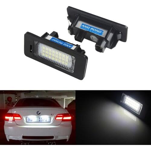 ANGRONG 2X Canbus LED Number License Plate Light Tail Lamps Car Styling For BMW E39 E60 E61 M5 F10 F11 F25 F30 F31