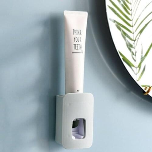 Automatic Toothpaste Dispenser Wall Mount Toothpaste Squeezer Holder Bathroom Accessories Set Toothbrush Holder Family Hygienic
