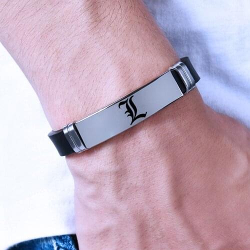 Death Note Adjustable Bracelet Animation DeathL NoteSimple Fashion Stainless Steel Silicone Bracelet Wholesale Bangles For Women