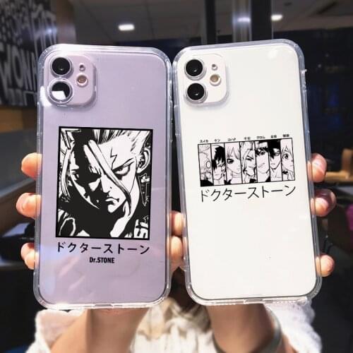 Japan Anime Dr.STONE Phone Case Cover For iPhone 12 Pro MAX 11 X XS XR SE20 7 8 6s Plus Cartoon Clear Soft Silicone Shell Coque