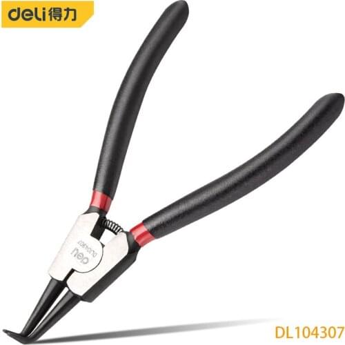 Deli 7 Inch External Bending Circlip Pliers Industrial Grade Chrome Vanadium Steel Hand Tools Has Many Uses Anti-Rust Treatment