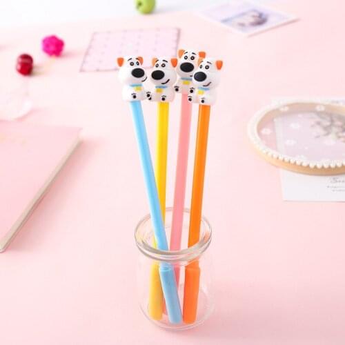 40 pcs/lot Cartoon Dog Gel Pen Cute 0.5mm black ink Neutral Pen school writing Supplies Promotional Gift