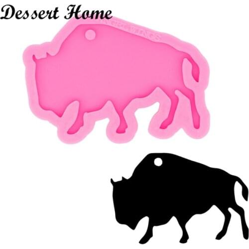 DY0515 Glossy Resin Buffalo Molds, Mold for Keychain ,Silicone Molds DIY Epoxy Jewellery Making, Clay Molds Wholesale