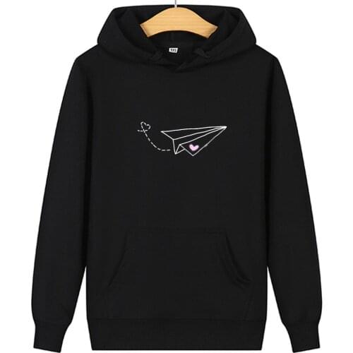 Hipster Tumblr Men Oversize Sweatshirt Fashion Tops Airplane Print Couple Hoodies Matching Cotton Casual Funny Hoodie for Women