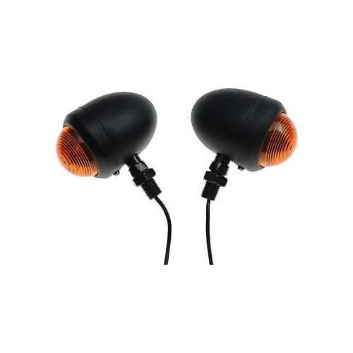 Motorcycle Black Bullet Turn Signals Indicator Light Cruiser Chopper Bobber CB