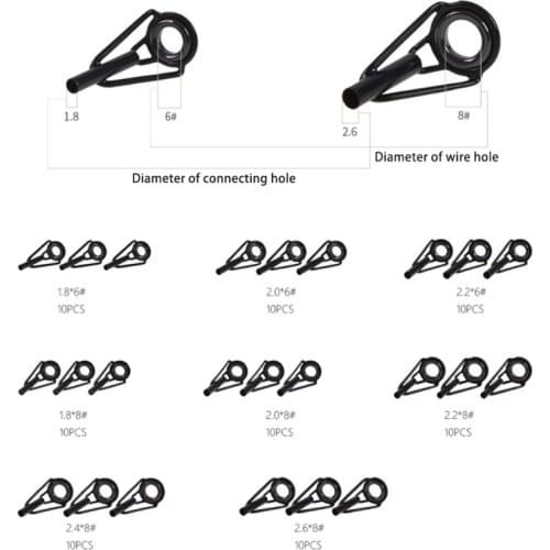 WXTF 1-8# Oval Eye Ceramic Ring Fishing Rod Guide O Ring Stainless Steel Tip Repair Kit Tackle Box Parts Circle Accessories