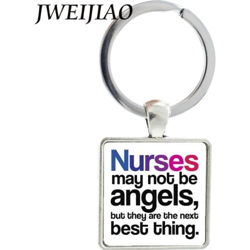 JWEIJIAO Custom Nurses Key Ring Funniest Nursing Student Keychain Thank You NURSES Who Listens With Compassion Card Jewelry DO54