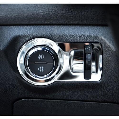 Stainless steel lamp headlight switch decoration sticker trim for Chevrolet chevy Malibu Cruze Trax Encore REGAL