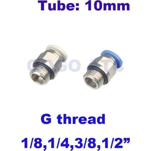 Brass Pneumatic air straight fitting hose O.D 10mm G thread with a seal PC10-G01/02/03/04 1/8 1/4 3/8 1/2 One touch connector