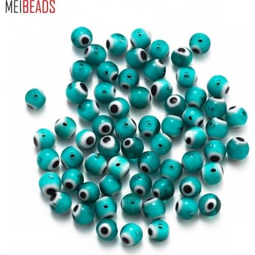 MEIBEADS Around 65pcs 6mm Trendy Glass Round Eye Bead Spacer Beads For Accessories Fit Bracelet DIY Jewelry Making EY6094