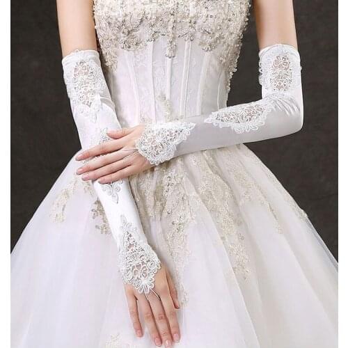 Fashion Women Satin Opera Long Bridal Gloves Fingerless Party Bridal Dance Gloves 2020 New Arrival