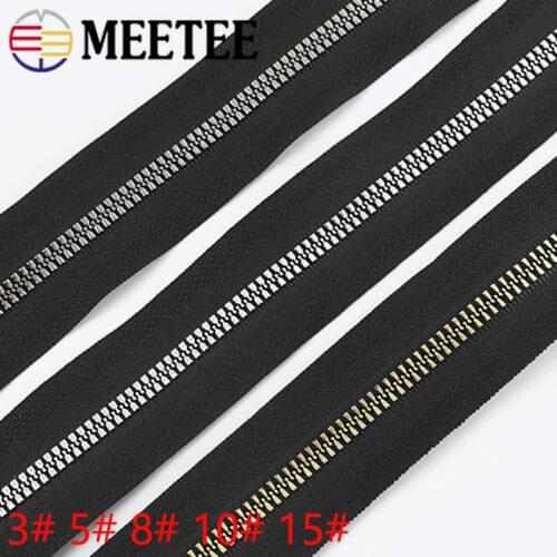 Meetee 4M 3# 5# 8# 10# 15# Resin Zipper Coded Coil Large Zippers for Jacket Outdoor Tent Decoration Zip DIY Sewing Accessories