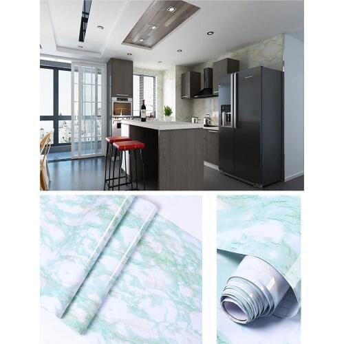 Marble Vinyl Film Wallpaper Self Adhesive Waterproof Wall Stickers for Bathroom Kitchen Furniture Renovation Room Decor Paper