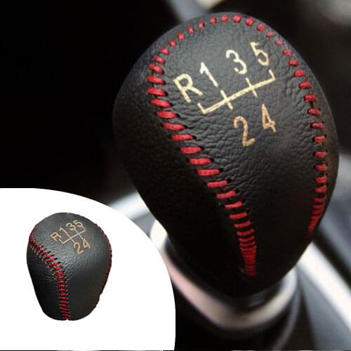 Muchkey Leather Gear Shift Knob Cover MT For KIA K2 2011-2014 2015 Sportage R 2012 2013 2014 2015 5 Speed Manual Shift Lever