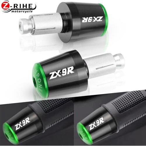 Hand Bar Ends Motorcycle Accessories HandleBar End Cap CNC Billet Aluminum For KAWASAKI ZX9R ZX-9R 1994-2002 1995 1996 1997 98