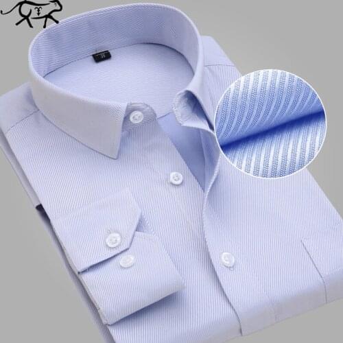 New Design Men Shirts Twill Cotton Pure Color White Business Formal Dress Shirts Men Fashion Long Sleeve Social Big Size M-5XL