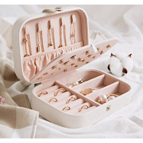 Jewelry Organizer Box Portable Travel Jewelry Storage Case with Earrings Panel for Watch Bracelet Ring Necklace