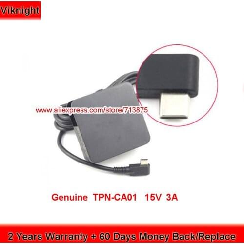 Genuine 814838-001 TPN-CA01 15V 3A Laptop Adapter for HP ELITE X2 1012 G1 SPECTRE X360 CONVE 13-W010TU 13-W013DX 12-a004TU