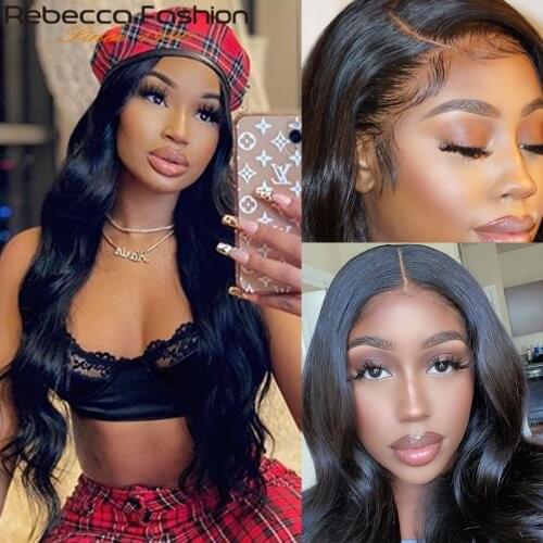 360 Lace Frontal Wig Brazilian Body Wave Wig 13x4 Lace Front Human Hair Wigs For Black Women Rebecca Remy Hair 4x4 Closure Wigs