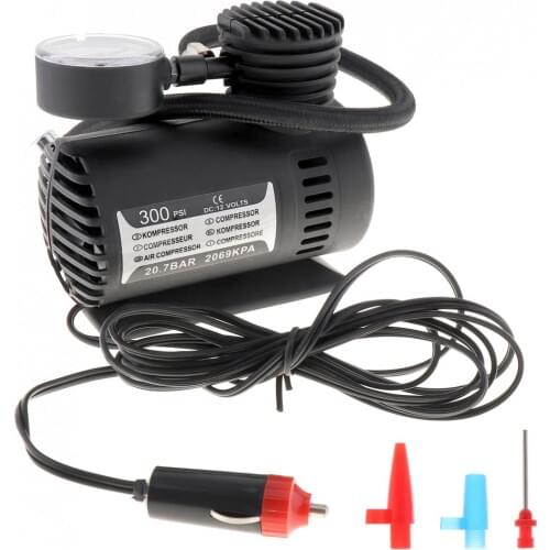 Portable 12V 300PSI Electric Pump Air Compressor Tire Inflator for Motorcycles / Electromobile / Canoeing