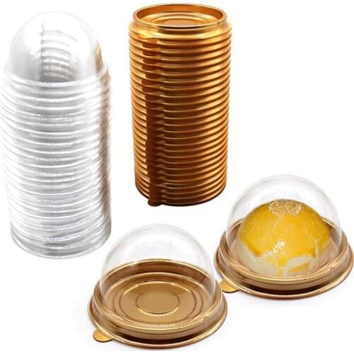 Clear Plastic Mini Cupcake Container,50 PC Mooncake Box Muffin Pod Dome Muffin Single Cupcake Holders Plastic Disposable
