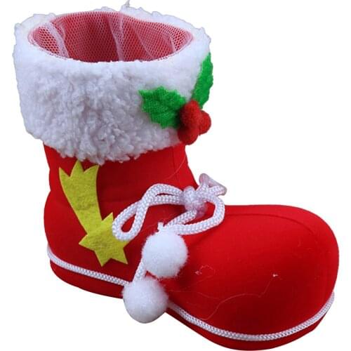 Christmas Home Party Decor Santa Claus Boot Shoes Stocking Kids Child Candy Gift Holder Bags Xmas Tree Decoration