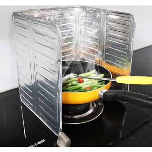 Aluminum Foldable Kitchen Gas Stove Baffle Plate Kitchen Frying Pan Oil Splash Protection Screen Kichen Accessories