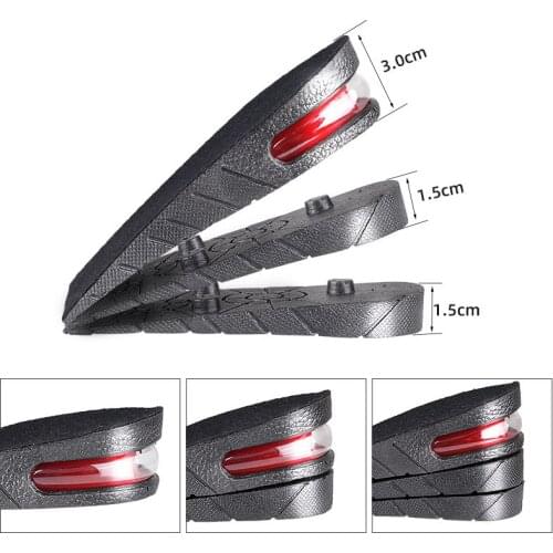 3-4.5cm Invisible Inner Height Insoles Lifting Increase insert Outdoor Foot Protection Pad Men Women Heel Cushion Hidden Insole